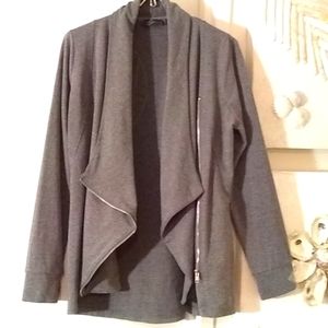 Asymmetrical Cotton zippered Cardigan sz L